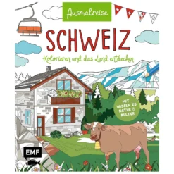 Ausmalreise Schweiz – Kolorieren und das Land entdecken