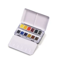 BLOCKX Künstler-Aquarellkasten mit halben Näpfchen