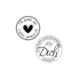 Butterer Stempel "Für Dich" und "Mit ganz viel Liebe gemacht"