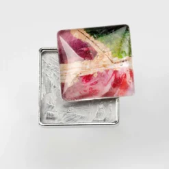 Cabochon Ohrhänger rund, silberfarben