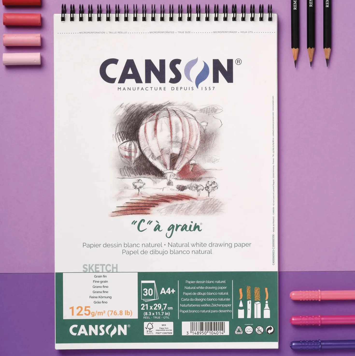 CANSON® "C" à grain® Spiralblock