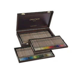 CARAN D'ACHE® Pastel Pencils Pastellstift, Holzkoffer mit 84 Farben