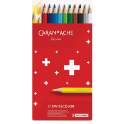 CARAN D'ACHE® Swisscolor im Karton-Etui, wasserfeste Farbstifte