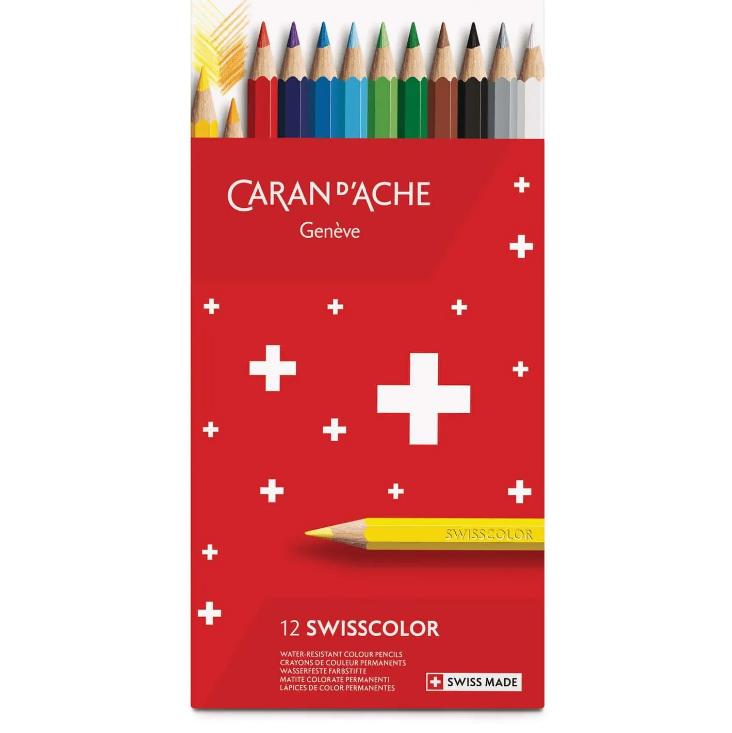 CARAN D'ACHE® Swisscolor im Karton-Etui, wasserfeste Farbstifte