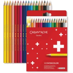 CARAN D'ACHE® Swisscolor im Karton-Etui, wasserfeste Farbstifte