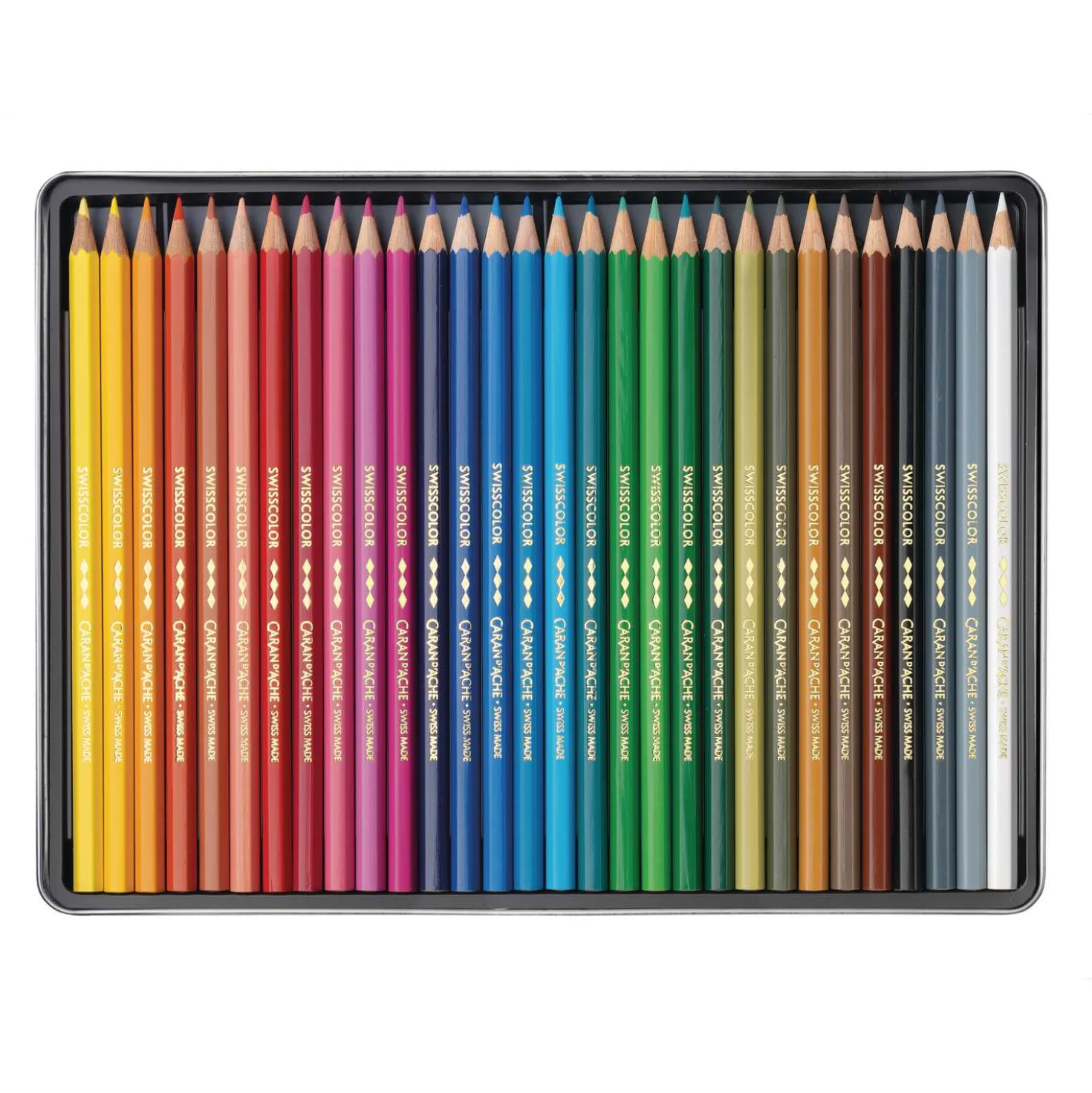 CARAN D'ACHE® Swisscolor wasserfeste Farbstifte, Metall-Etuis