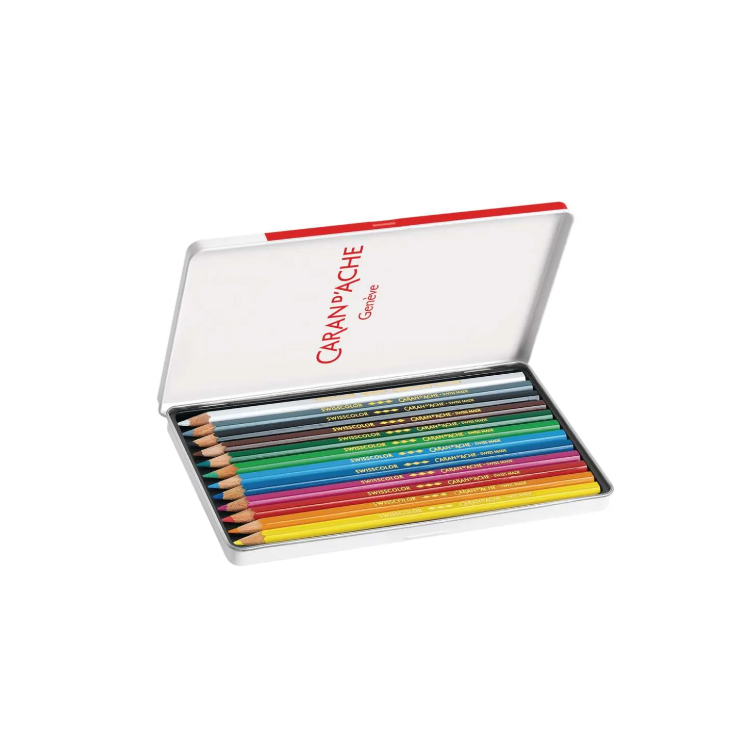 CARAN D'ACHE® Swisscolor wasserfeste Farbstifte, Metall-Etuis