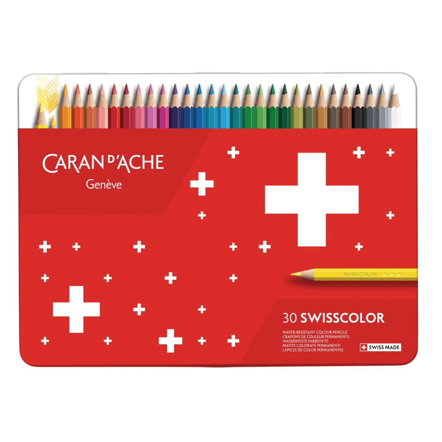 CARAN D'ACHE® Swisscolor wasserfeste Farbstifte, Metall-Etuis