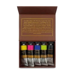CHARVIN extrafeine Acrylfarben Pocketboxen, 5 x 20 ml-Tuben
