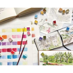 CHARVIN extrafeine Aquarellfarbe, 1/2 Näpfchen, Einzelfarben