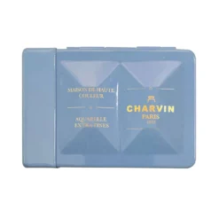 CHARVIN extrafeine Aquarellfarbe, 12 x 1/2 Näpf., Metallkasten mit Wassertank