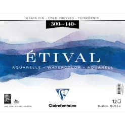 Clairefontaine ETIVAL Aquarell-Spiralblock, Feinkorn