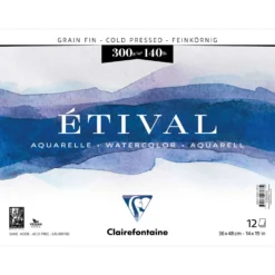 Clairefontaine ETIVAL Aquarell-Spiralblock, Feinkorn