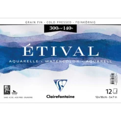 Clairefontaine ETIVAL Aquarell-Spiralblock, Feinkorn