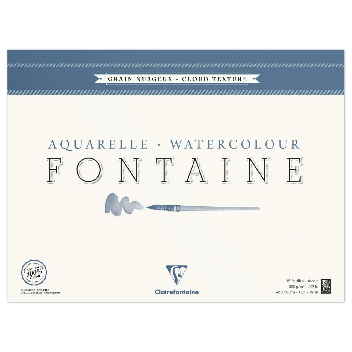 Clairefontaine FONTAINE Aquarellblock Torchon (Wolke)