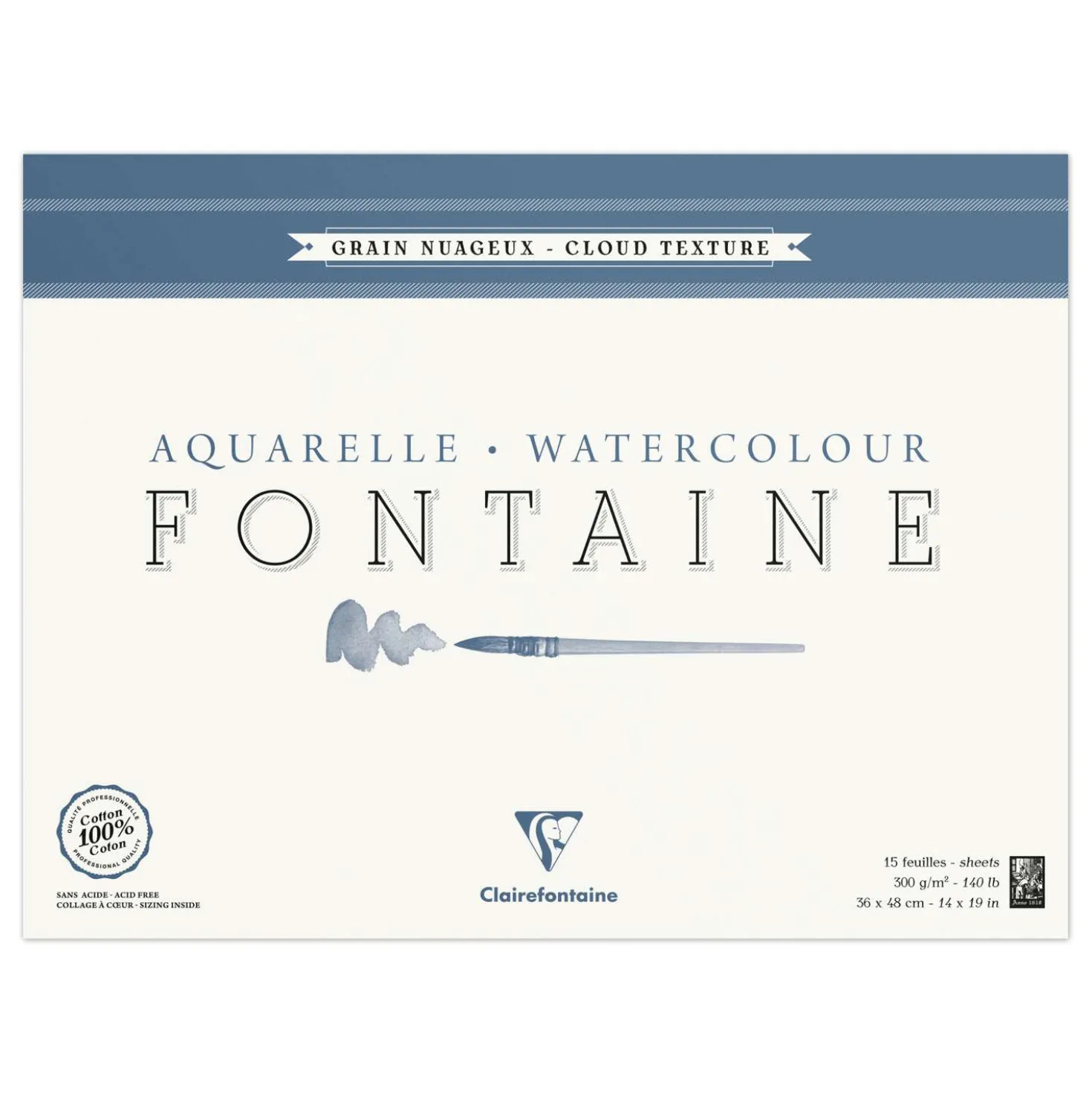 Clairefontaine FONTAINE Aquarellblock Torchon (Wolke)