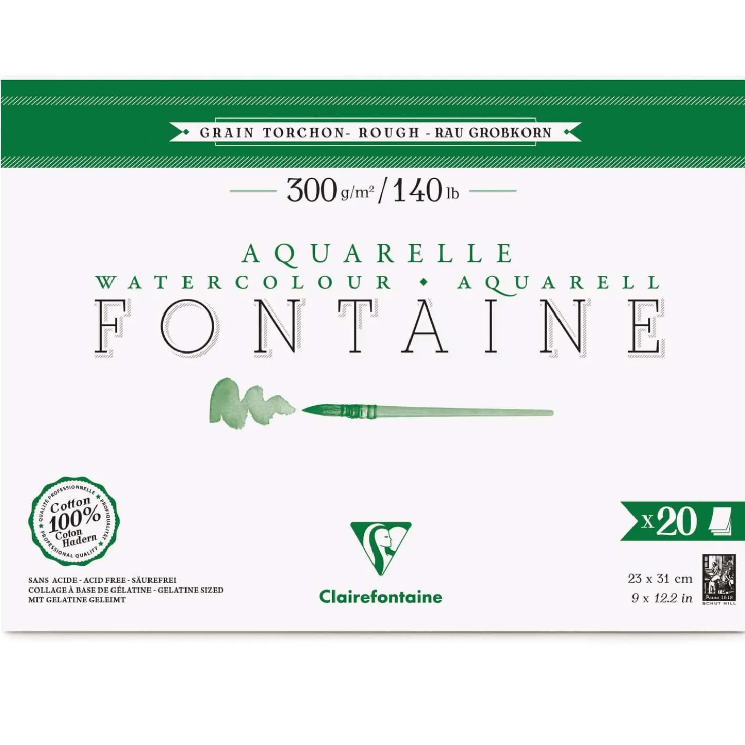 Clairefontaine FONTAINE Aquarellpapier Grobkorn