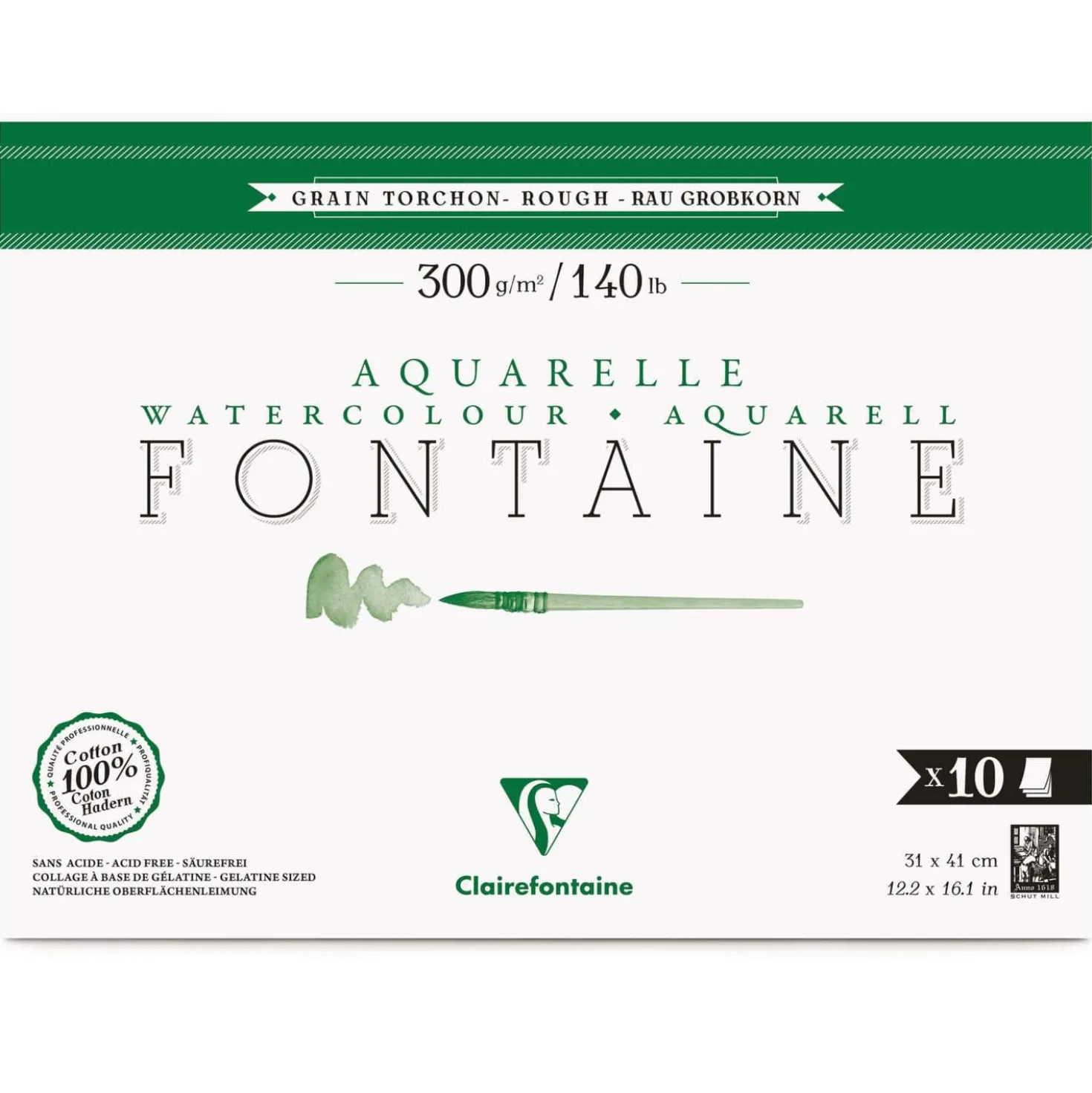 Clairefontaine FONTAINE Aquarellpapier Grobkorn