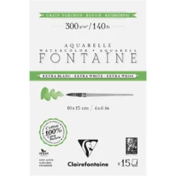 Clairefontaine FONTAINE Aquarellblock Extraweiß, Torchon