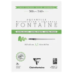 Clairefontaine FONTAINE Aquarellblock Extraweiß, Torchon