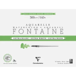 Clairefontaine FONTAINE Aquarellblock Extraweiß, Torchon