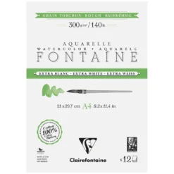 Clairefontaine FONTAINE Aquarellblock Extraweiß, Torchon