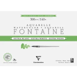 Clairefontaine FONTAINE Aquarellblock Extraweiß, Torchon