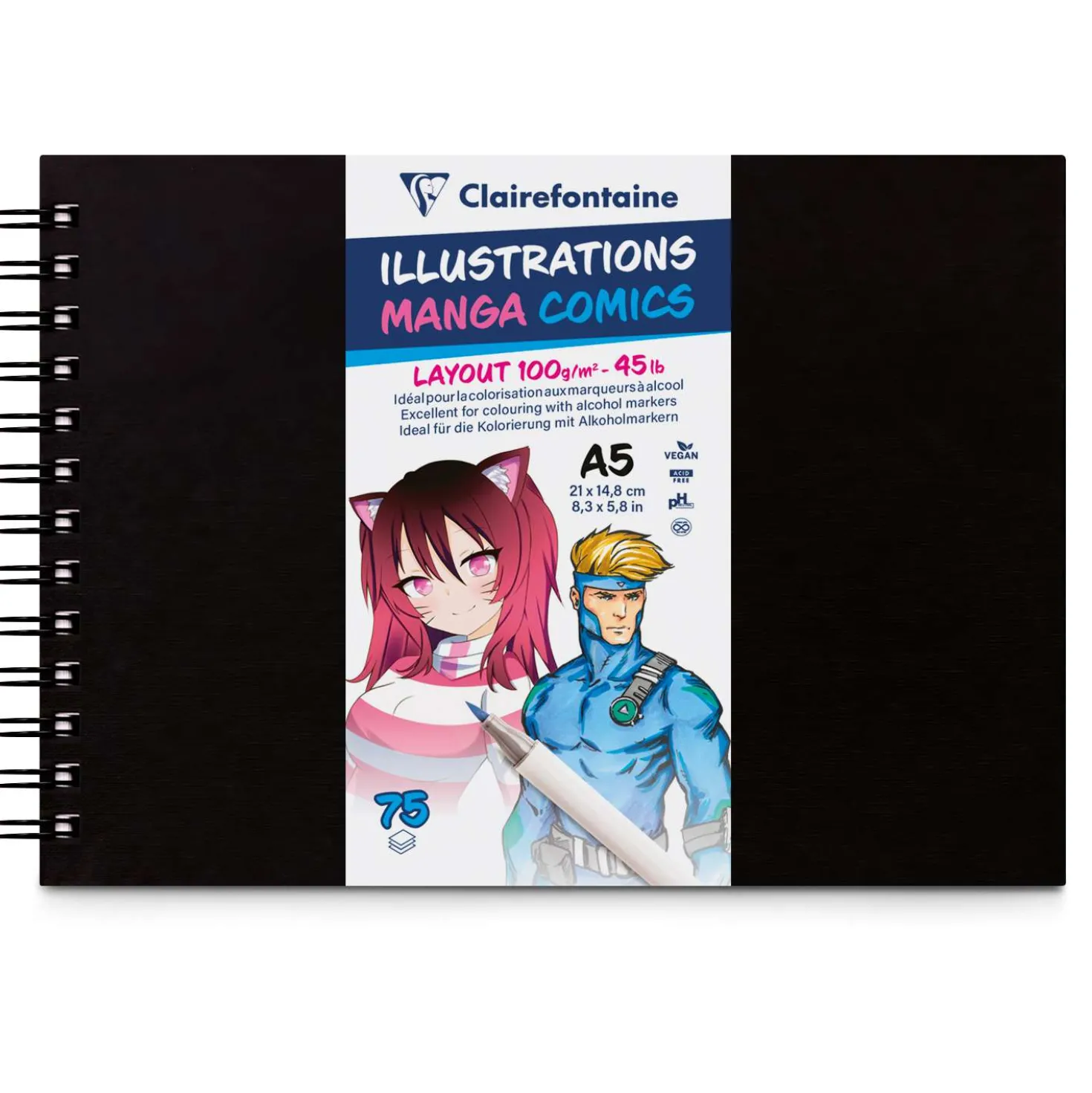 Clairefontaine Illustrations Manga Comic Spiralbuch