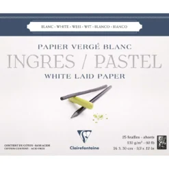 Clairefontaine Ingres Pastellblock, weiß