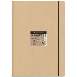 Clairefontaine Kraftpapier Natur, geheftetes Skizzenbuch