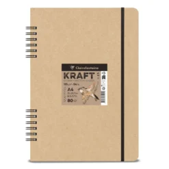 Clairefontaine Kraftpapier Natur, Skizzenbuch mit Doppelspirale