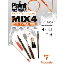 Clairefontaine Paint ON Mix Media MIX4 Block, 12 Blatt