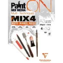 Clairefontaine Paint ON Mix Media MIX4 Block, 12 Blatt