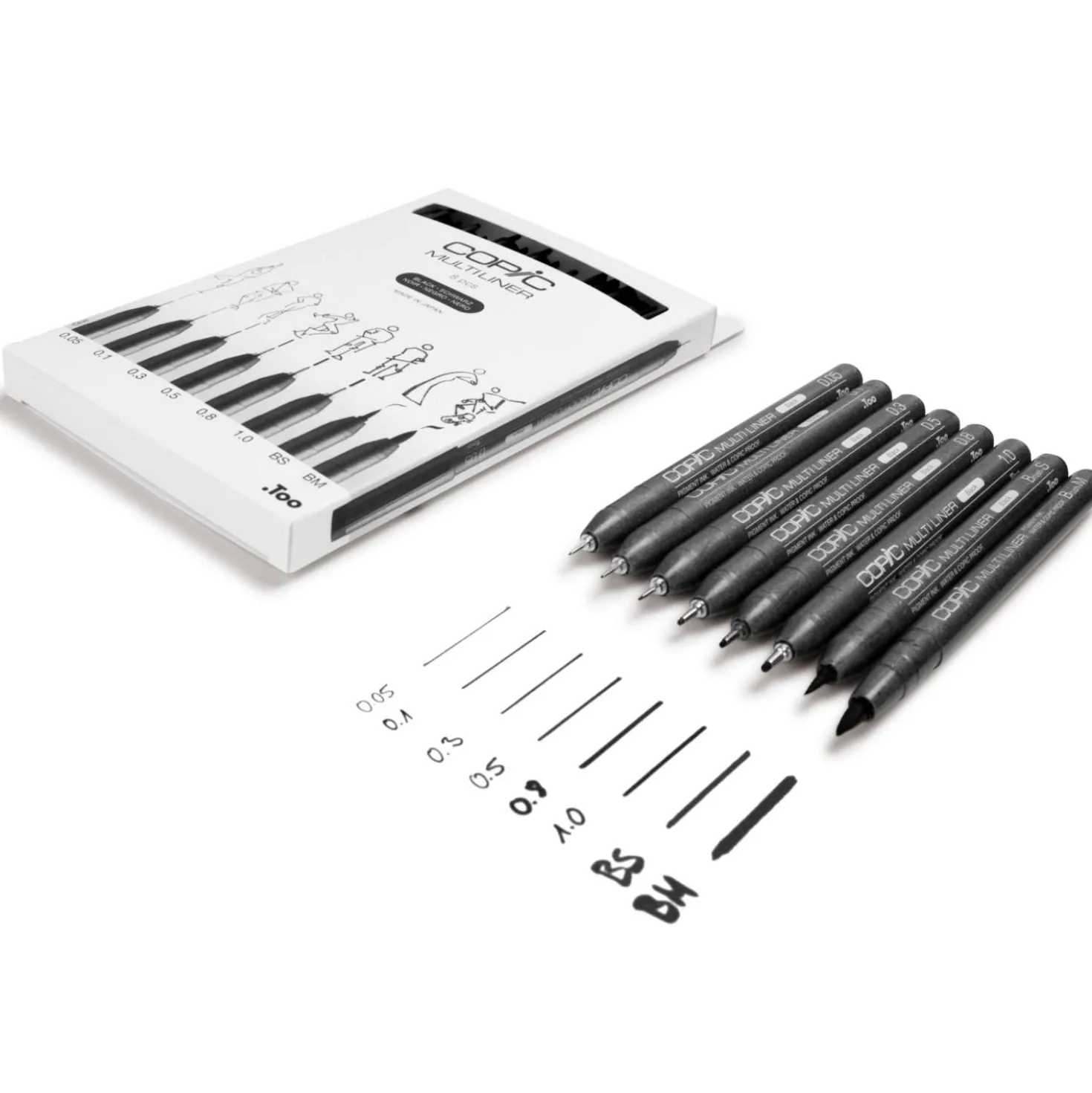 COPIC® Multiliner "Classic" Schwarz Set 8 Strichstärken