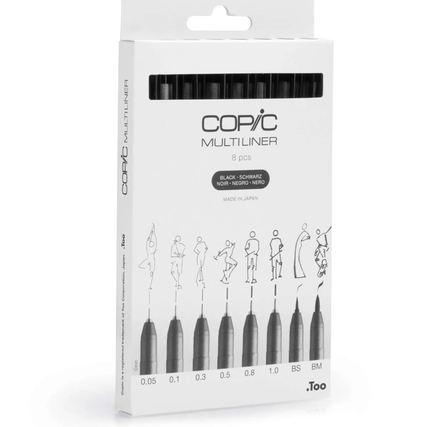COPIC® Multiliner "Classic" Schwarz Set 8 Strichstärken