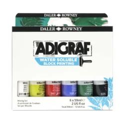 DALER-ROWNEY ADIGRAF wasserlösliche Linoldruckfarbe, 6er-Set