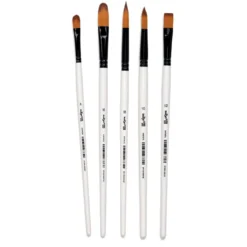 DARWI® FOR YOU Pinselset, 5 Acrylpinsel mit synthetischen Borsten (Mittel II)