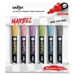 DARWI® Marbel Universalmarker 6er-Sets, 4 mm Rundspitze