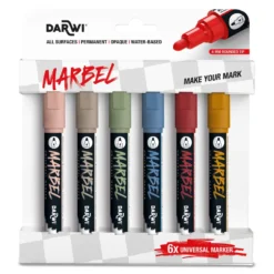DARWI® Marbel Universalmarker 6er-Sets, 4 mm Rundspitze