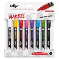DARWI® MARBEL Universalmarker, 8er-Sets, 2 mm Spitze