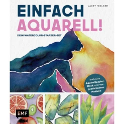 Einfach Aquarell! Dein Watercolor-Starter-Set mit Anleitungen inklusive Aquarellpapier-Block und vorgezeichneten Motiven zum Sofort-Loslegen