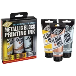 ESSDEE Premium Linol-Druckfarben Metallic-Set