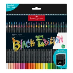 FABER-CASTELL Black Edition Buntstifte, Kartonetui + Aufsteller Stifte Halter, Sets