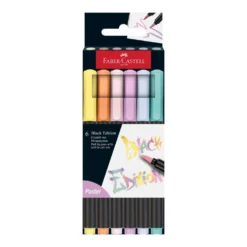 FABER-CASTELL Black Edition, Brush Soft Pen, 6er-Set