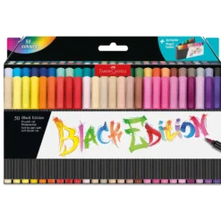 FABER-CASTELL Black Edition, Brush Soft Pen 50er Set