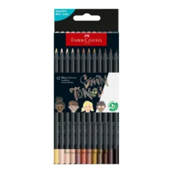 FABER-CASTELL Black Edition Skin Tones, Buntstifte im Karton-Etui