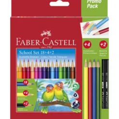 FABER-CASTELL Dreikant-Buntstifte Etui 18+4+2