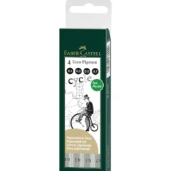 FABER-CASTELL ECCO-PIGMENT Tintenfeinschreiber 4er Set, Cycle