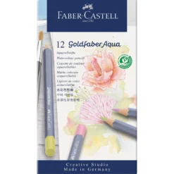FABER-CASTELL Goldfaber Aqua Aquarellstift, Pastelltöne, 12er Metalletui