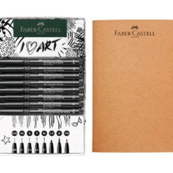 FABER-CASTELL Pitt Artist Pen-Set + Sketchbook